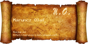 Maruncz Olaf névjegykártya